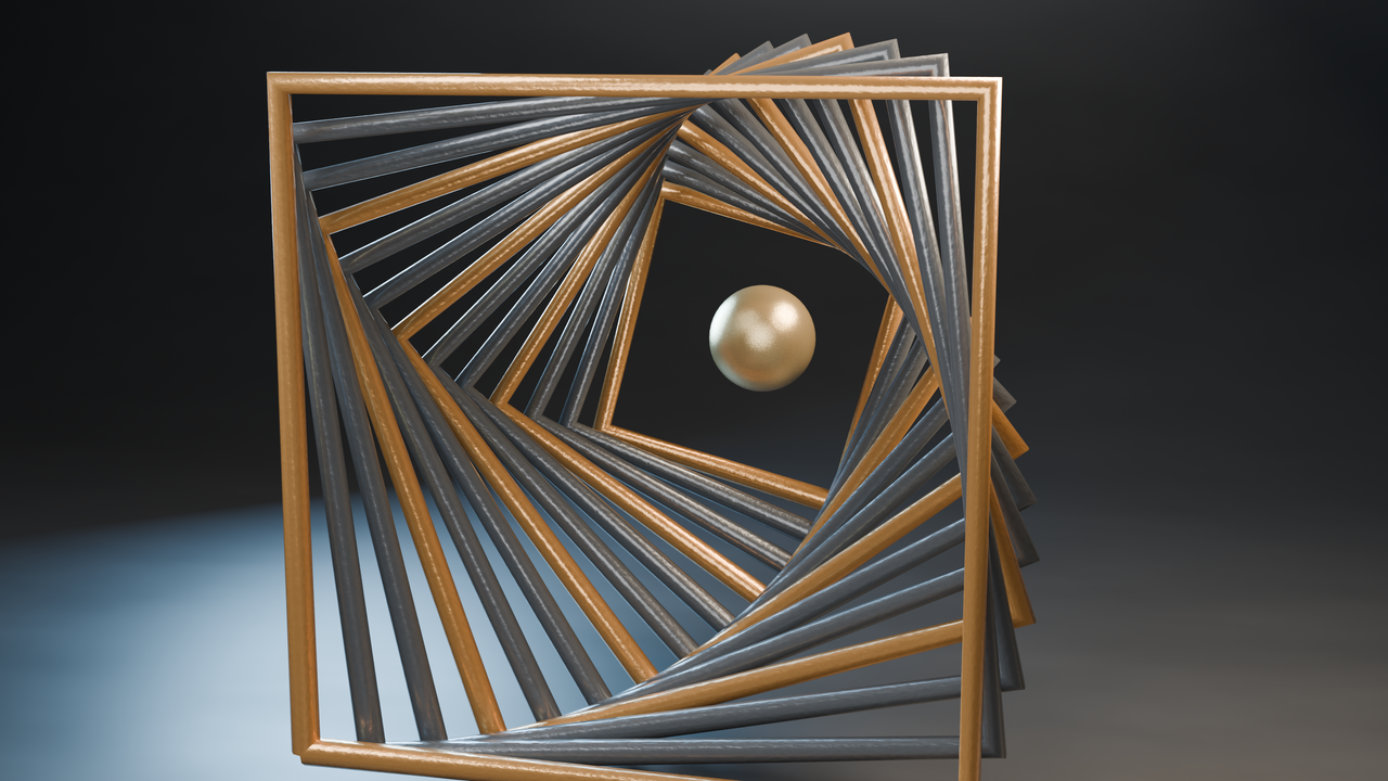 Services Abstract geometric sculpture with metallic textures and dramatic lighting, ideal for technology themes.